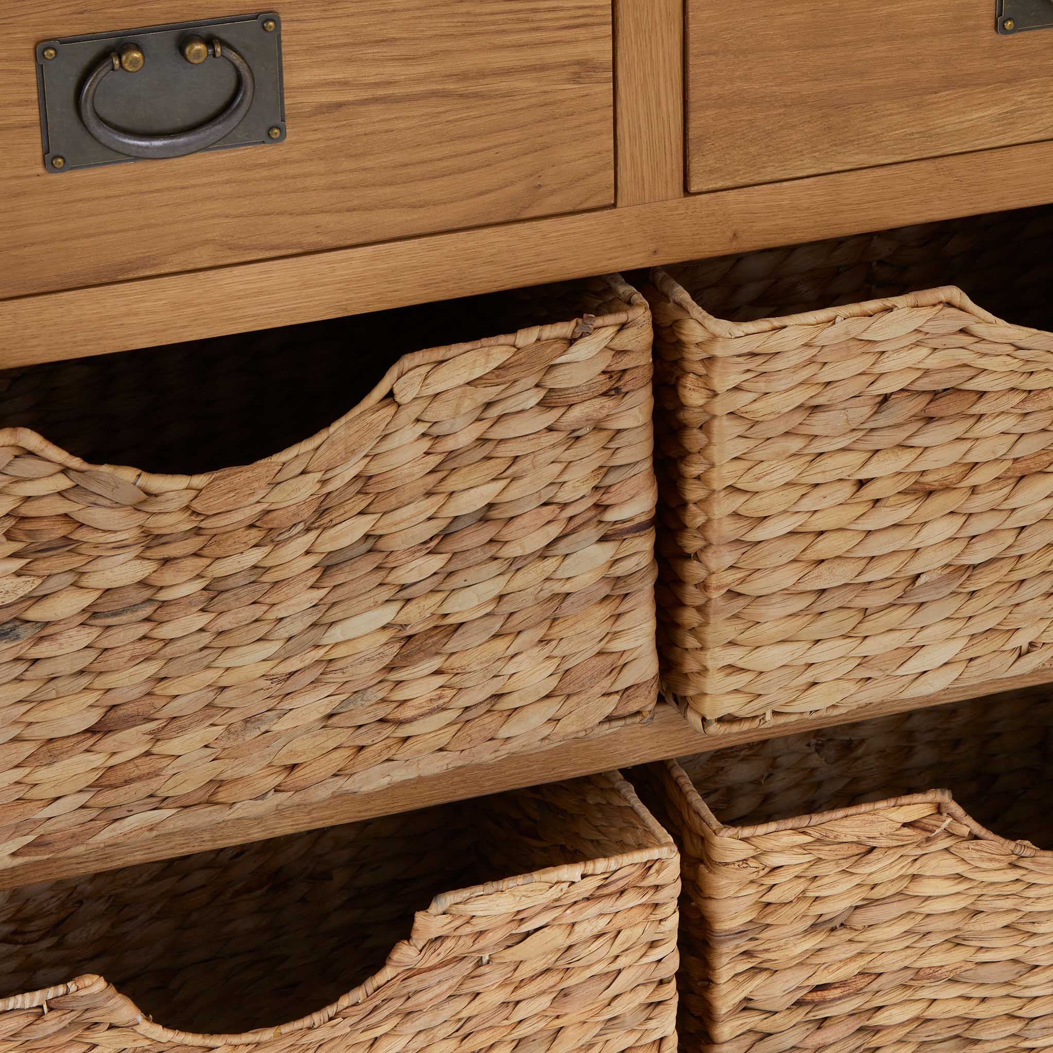 Zelah Oak Small Sideboard with Baskets - Image 8
