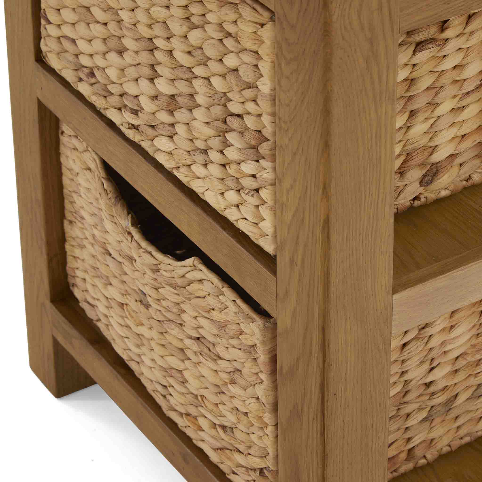 Zelah Oak Telephone Table with Baskets - Image 10