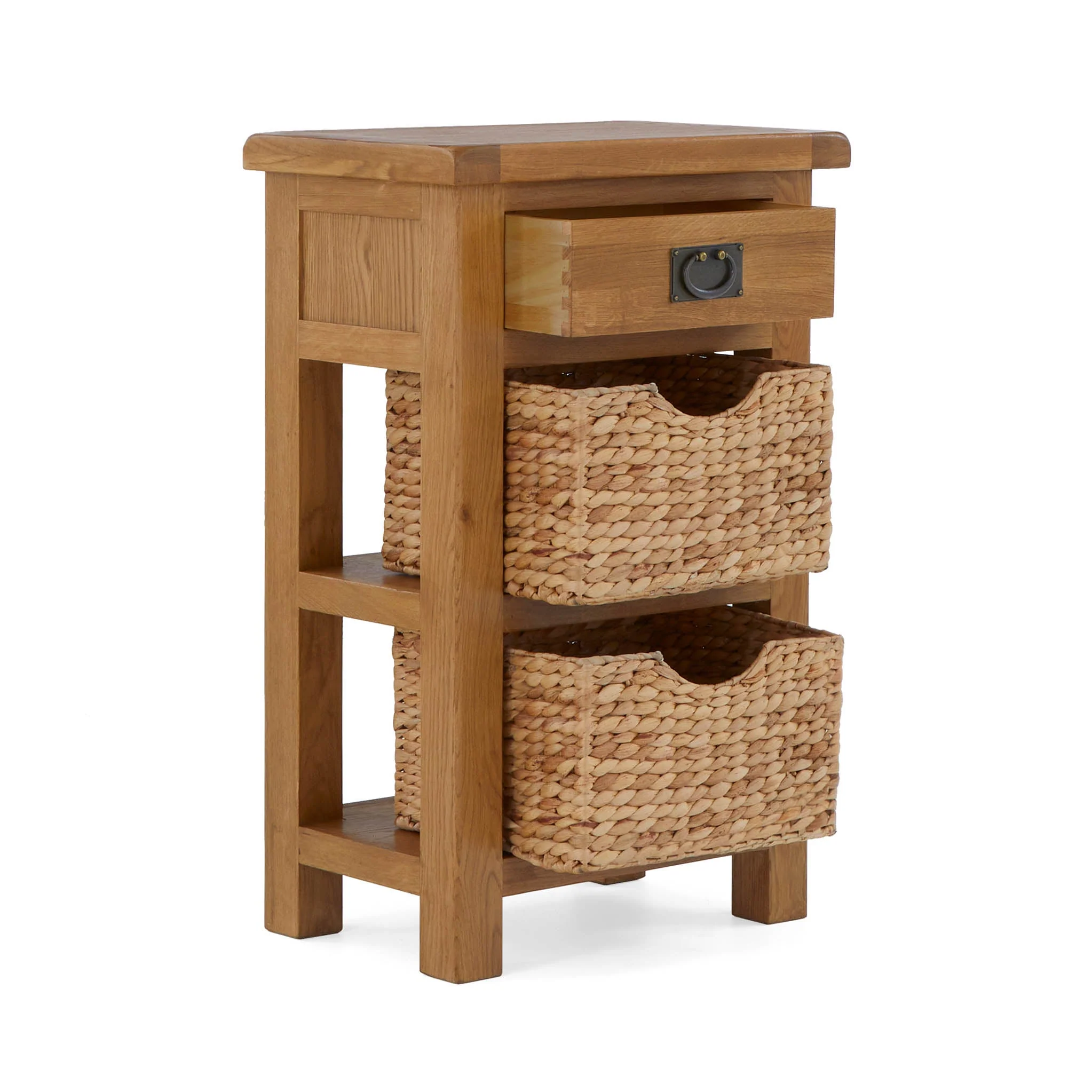 Zelah Oak Telephone Table with Baskets - Image 3