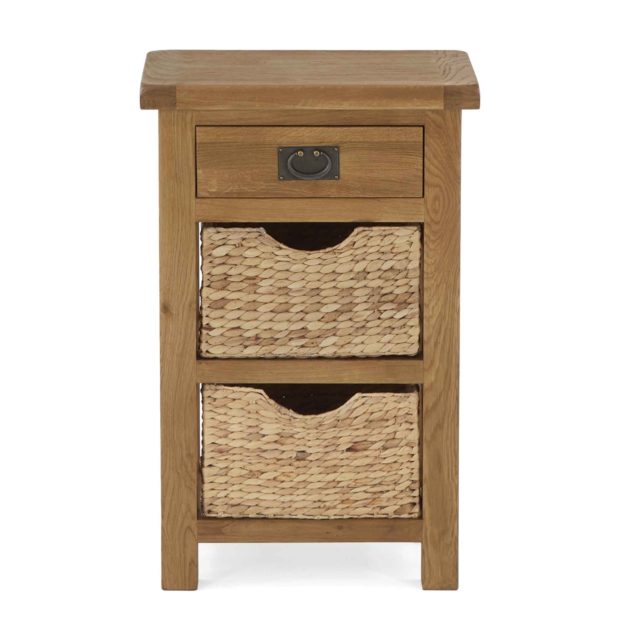 Zelah Oak Telephone Table with Baskets - Image 5