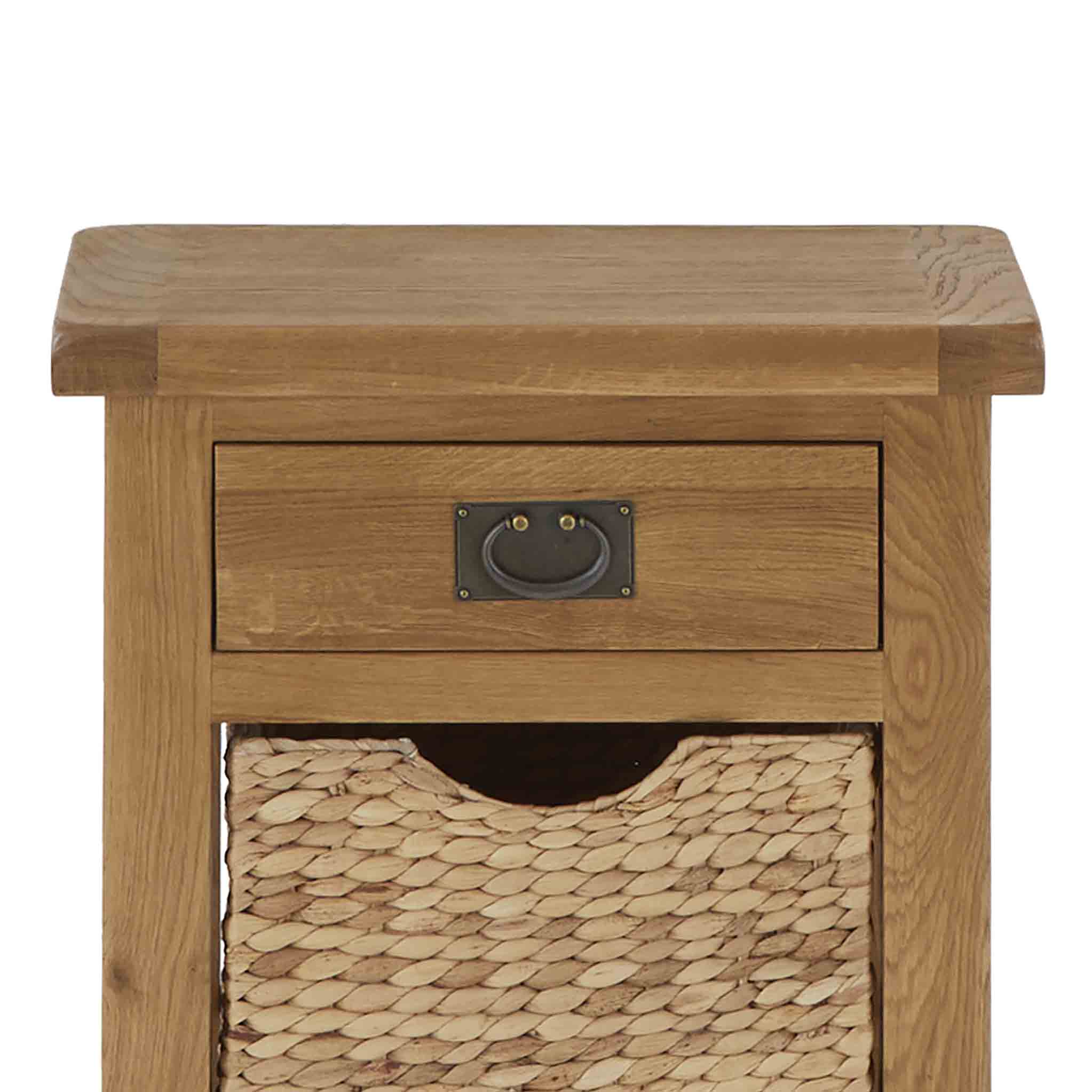 Zelah Oak Telephone Table with Baskets - Image 7