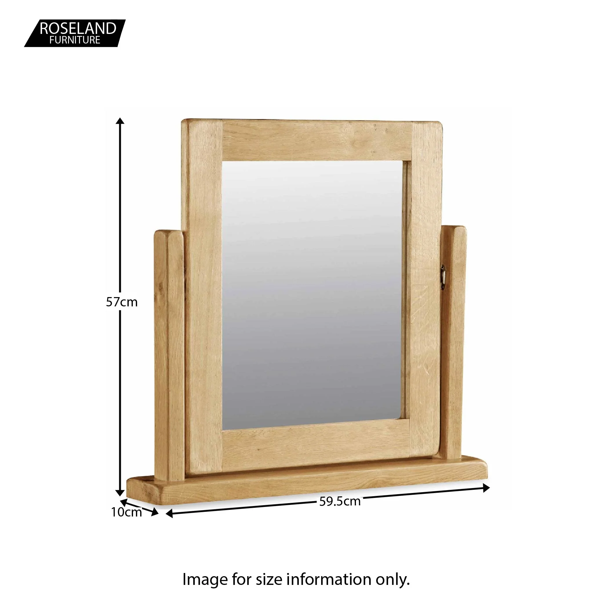 Zelah Oak Vanity Mirror - Image 8